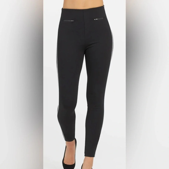 SPANX The Perfect Pant, Ankle Piped Skinny In Black - Picture 1 of 13